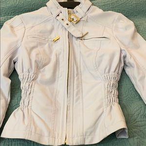G by Guess Off White Leather Jacket